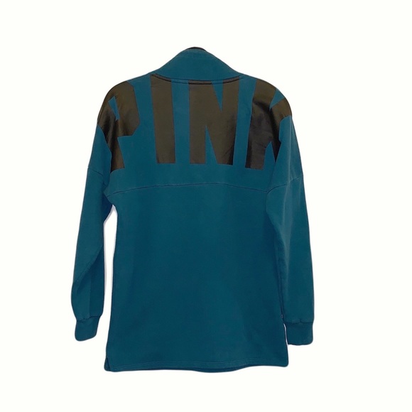 Victoria’s Secret PINK 1/4 zip pullover jacket deep teal S - Picture 3 of 5